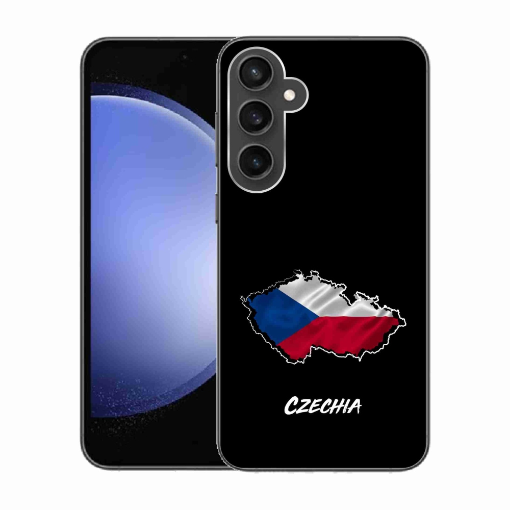 Zselés borítás mmCase Samsung Galaxy S23 FE - Csehország fekete háttérrel