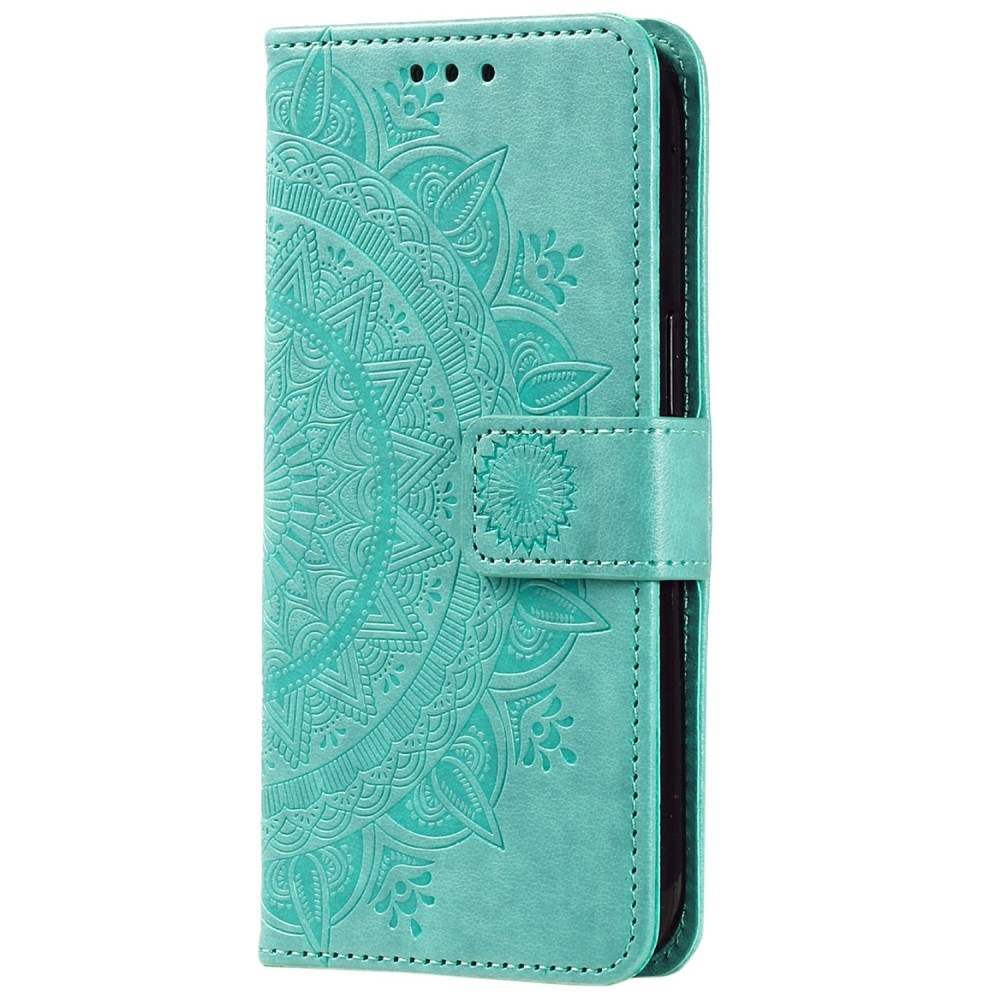 Mandala könyv tok a Xiaomi Redmi Note 14 5G-hez - teal színű