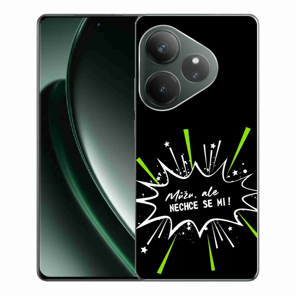 Gél borító mmCase a Realme GT 6 5G/GT 6T 5G számára - vicces szöveg 11 fekete háttér