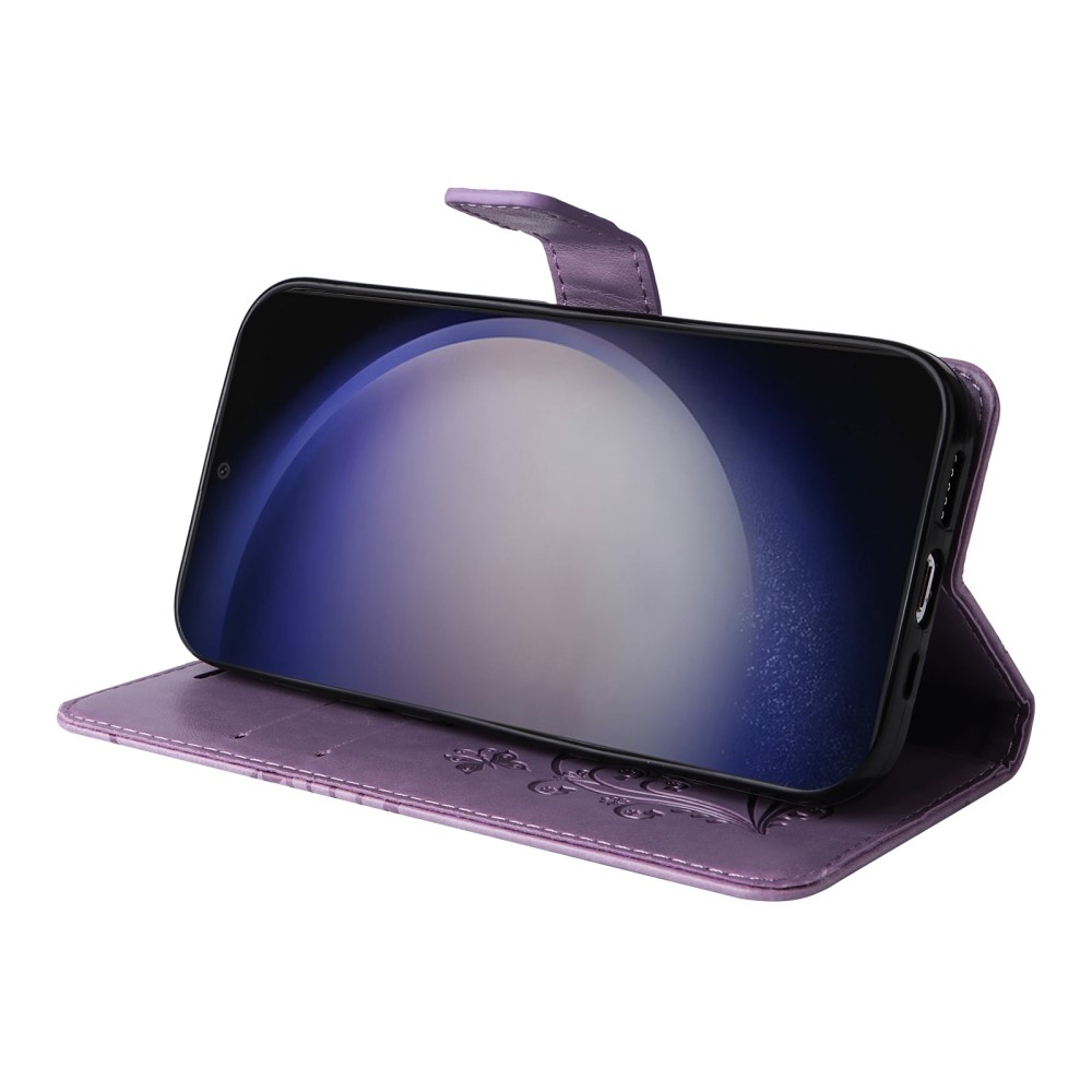 Nagy pillangó könyv tok Samsung Galaxy S25 készülékhez - lila