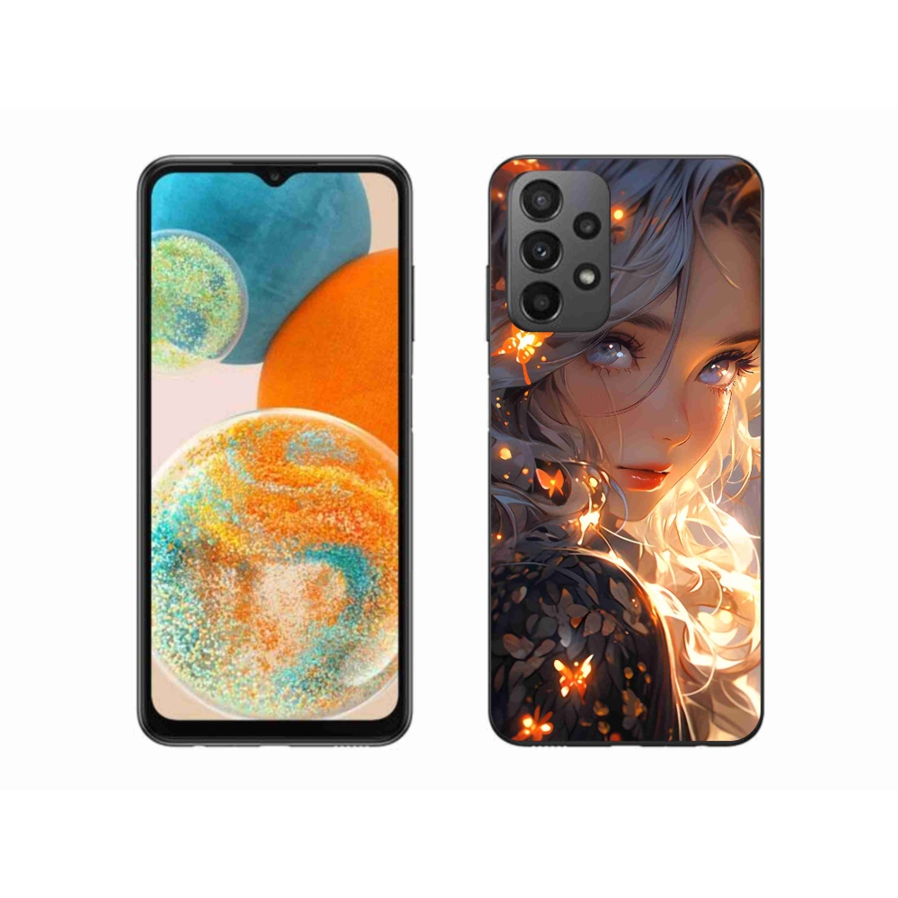 Gél borítás mmCase Samsung Galaxy A23 4G/5G - lány és pillangók