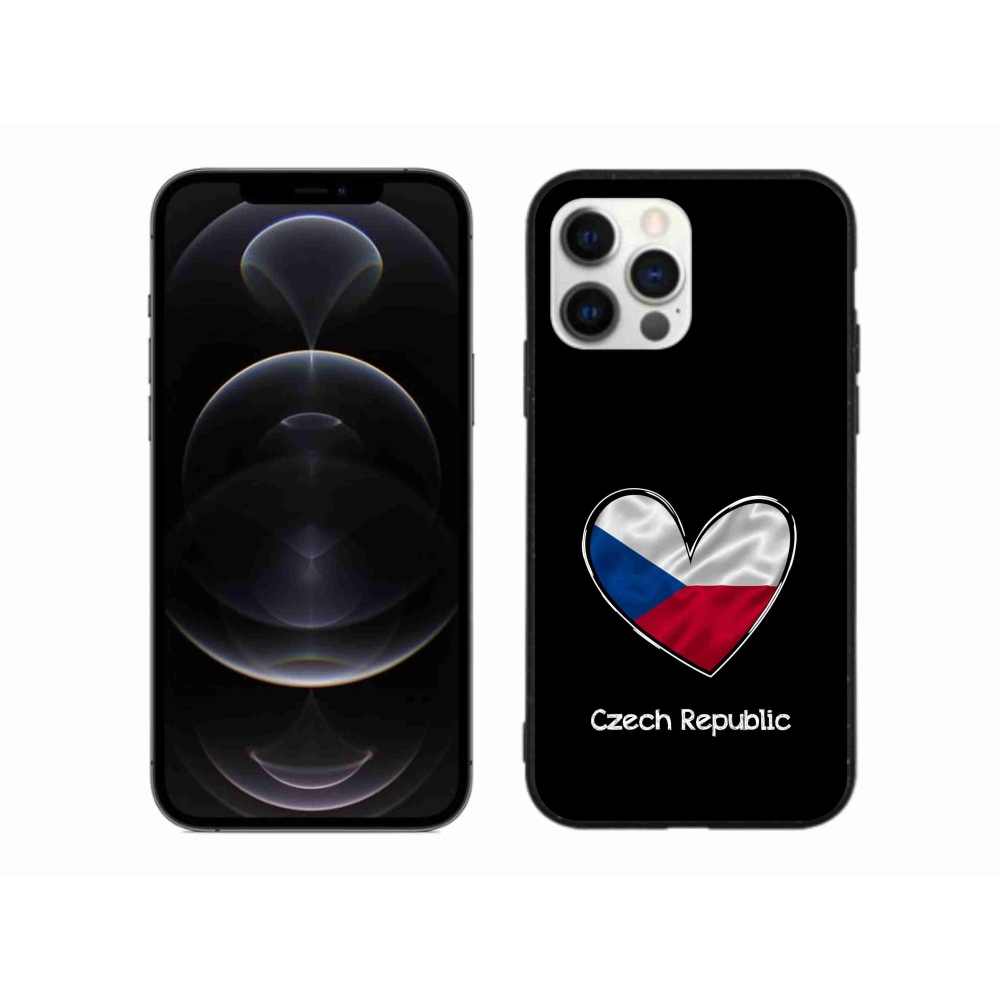 Gél borítás mmCase iPhone 12 Pro Max készülékre - Szív zászló fekete háttér