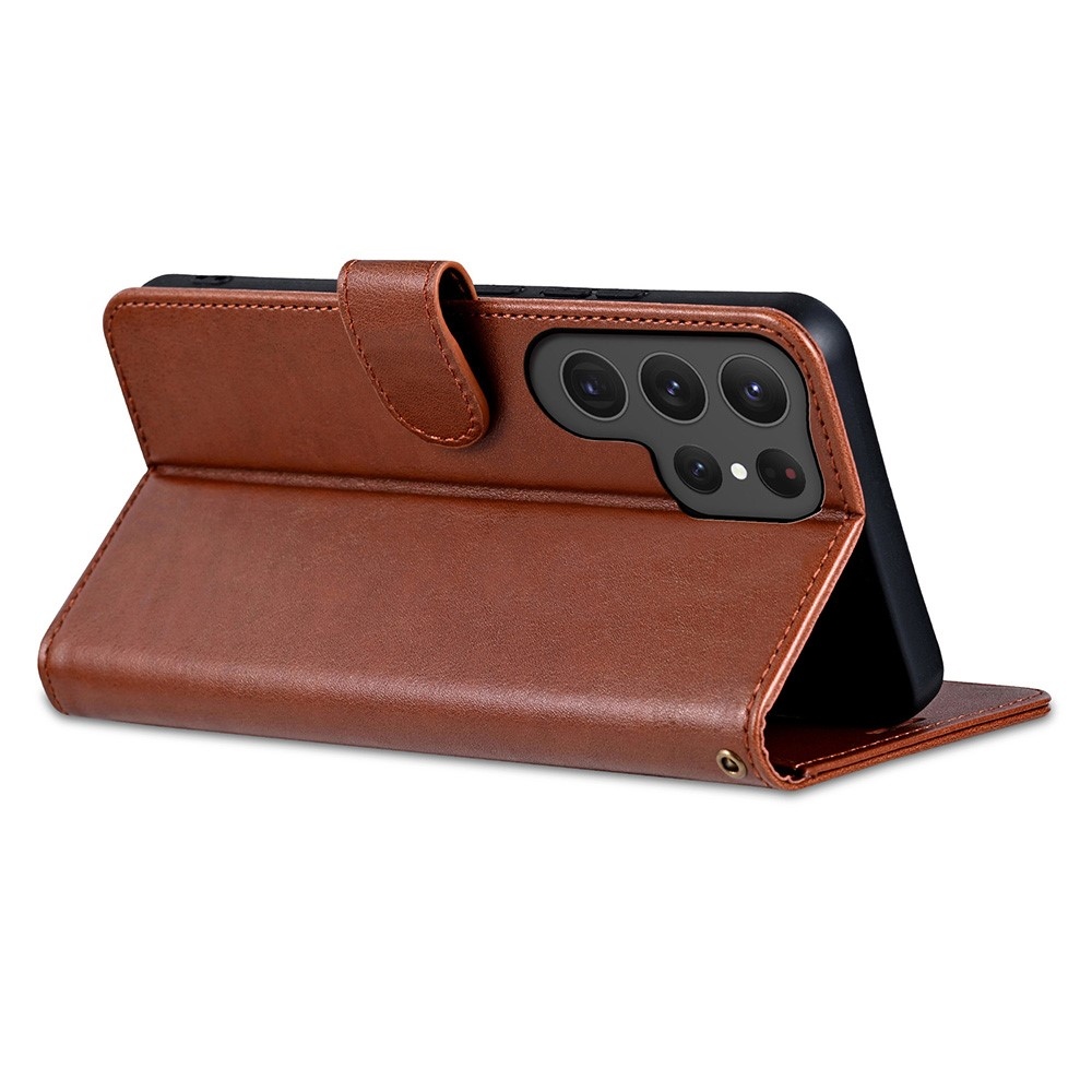 AZNS könyvtáska Samsung Galaxy S25 Ultra készülékhez - barna