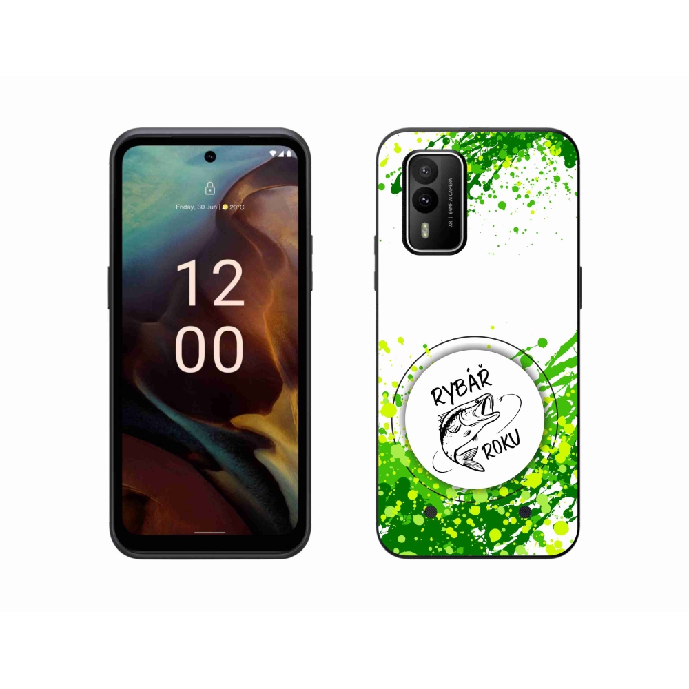 Zselés borító mmCase a Nokia XR21 készülékhez - az év halászának fehér háttere