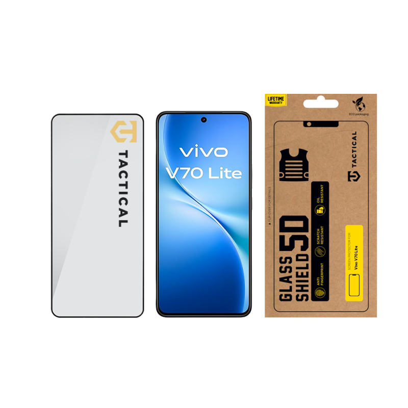 Tactical Glass Shield 5D üveg a Vivo V70 Lite Black készülékhez
