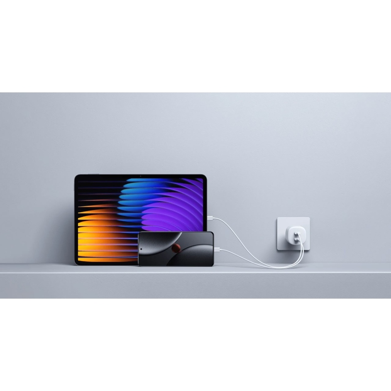 Xiaomi MDY-19-EG 2xUSB-C 45W-os Nano Turbo utazási töltő Fehér