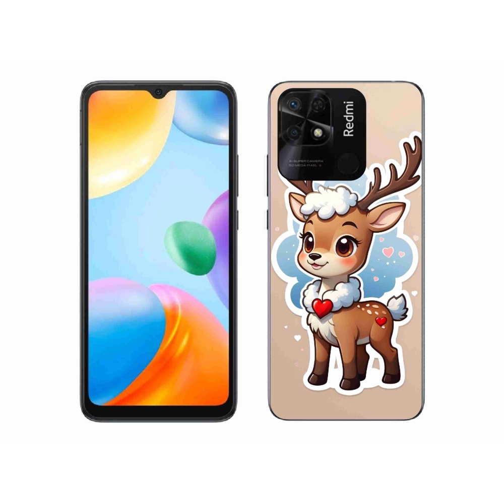 Gél borítás mmCase a Xiaomi Redmi 10C-hez - rajzfilm rénszarvas