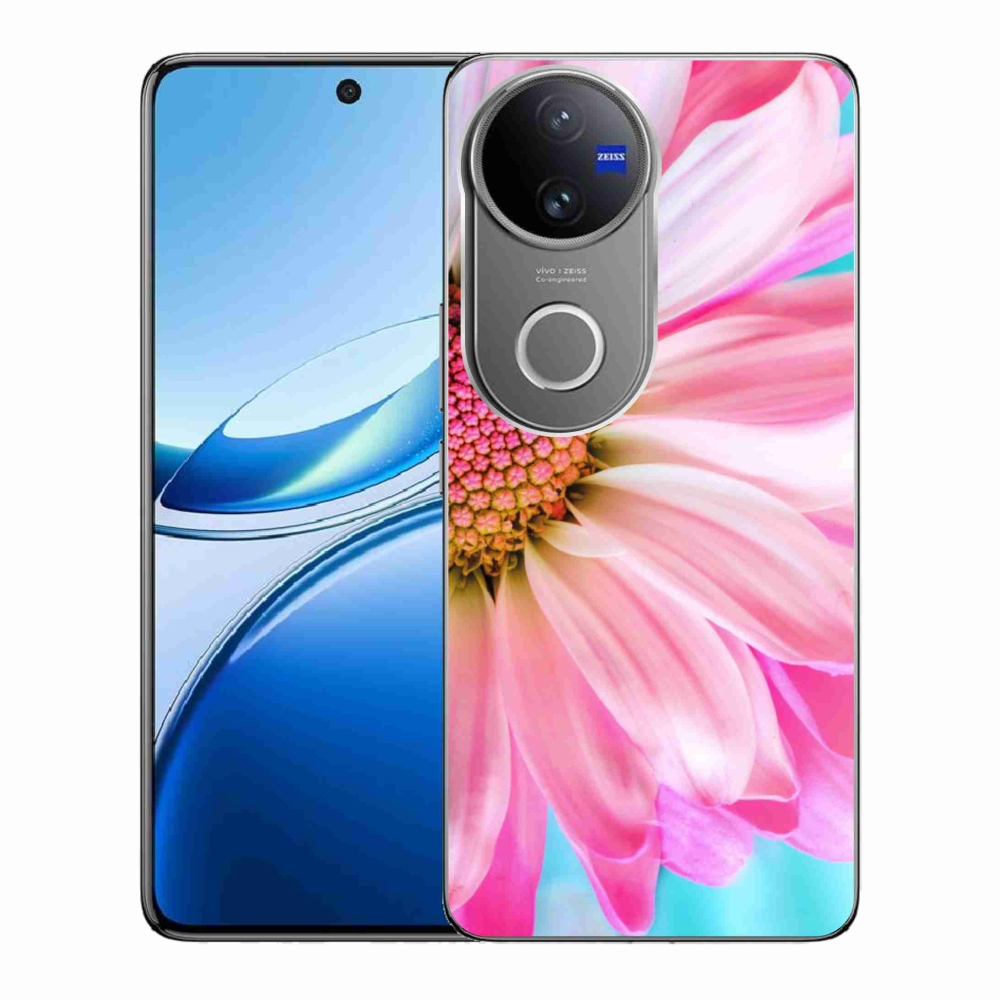Gél védőhuzat mmCase Vivo V50 5G - rózsaszín virág