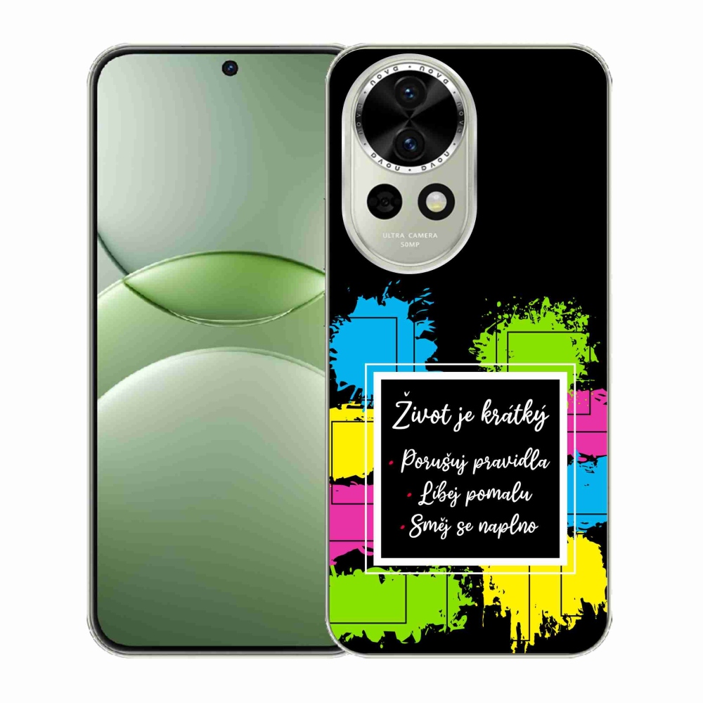 Gél borítás mmCase a Huawei Nova 13 5G - idézet 5 fekete háttérrel
