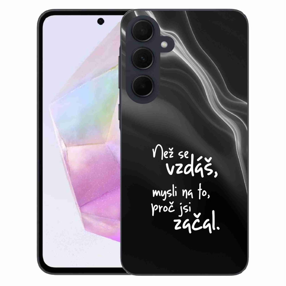 Gél borítás mmCase Samsung Galaxy A35 5G - idézet 2 fekete háttér
