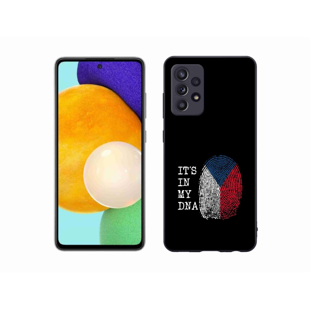 Zselés borítás mmCase Samsung Galaxy A52/A52 5G - zászlós ujjlenyomat fekete háttérrel