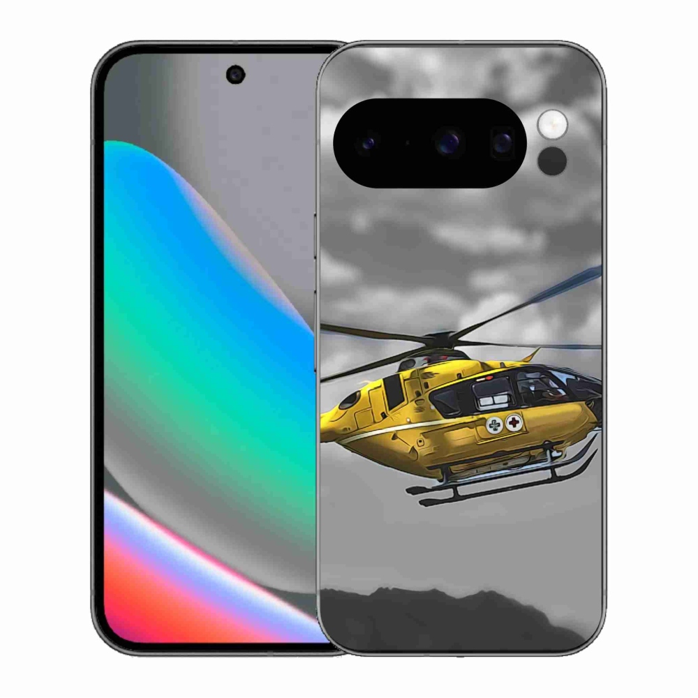 Zselés borítás mmCase a Google Pixel 10 Pro számára - sárga helikopter