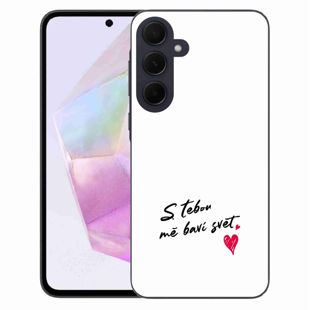 Gél borító mmCase Samsung Galaxy A35 5G - szerelmes szöveg 1 fehér háttér