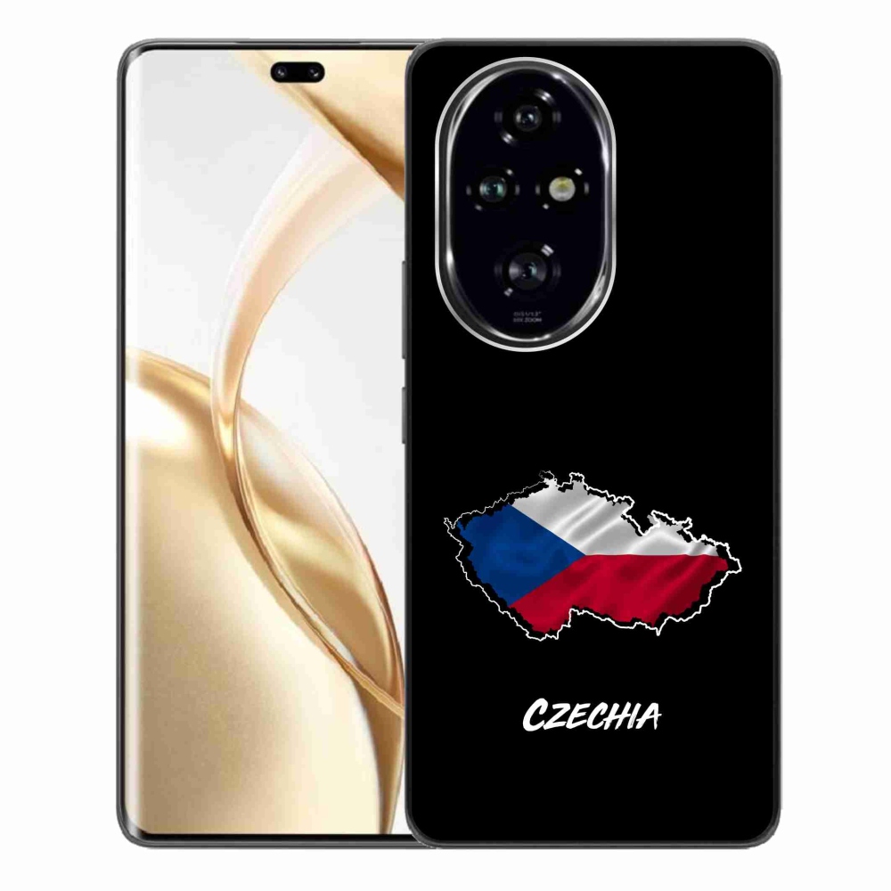 Zselés borító mmCase a Honor 200 Pro 5G készülékhez - Csehország fekete háttér