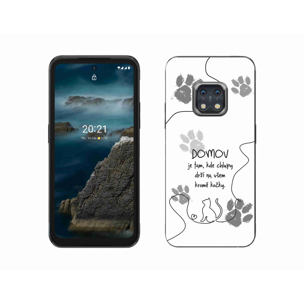 Zselés borító mmCase a Nokia XR20 készülékhez - macska motívum fehér háttérrel
