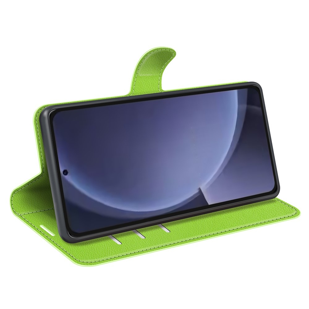 Litchi könyv tok Samsung Galaxy S25+ készülékhez - zöld