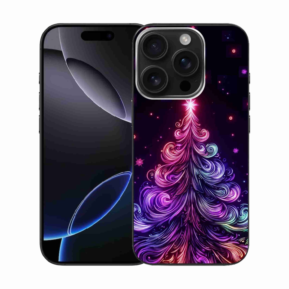 Gél borítás mmCase iPhone 16 Pro készülékhez - neon karácsonyfa 1