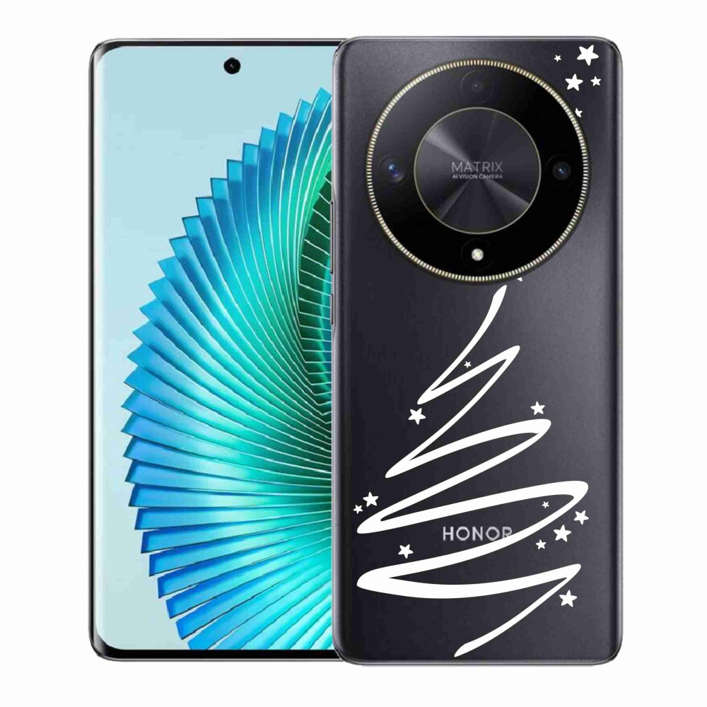 Gél borítás mmCase a Honor Magic 6 Lite 5G számára - fehér fa átlátszó háttéren