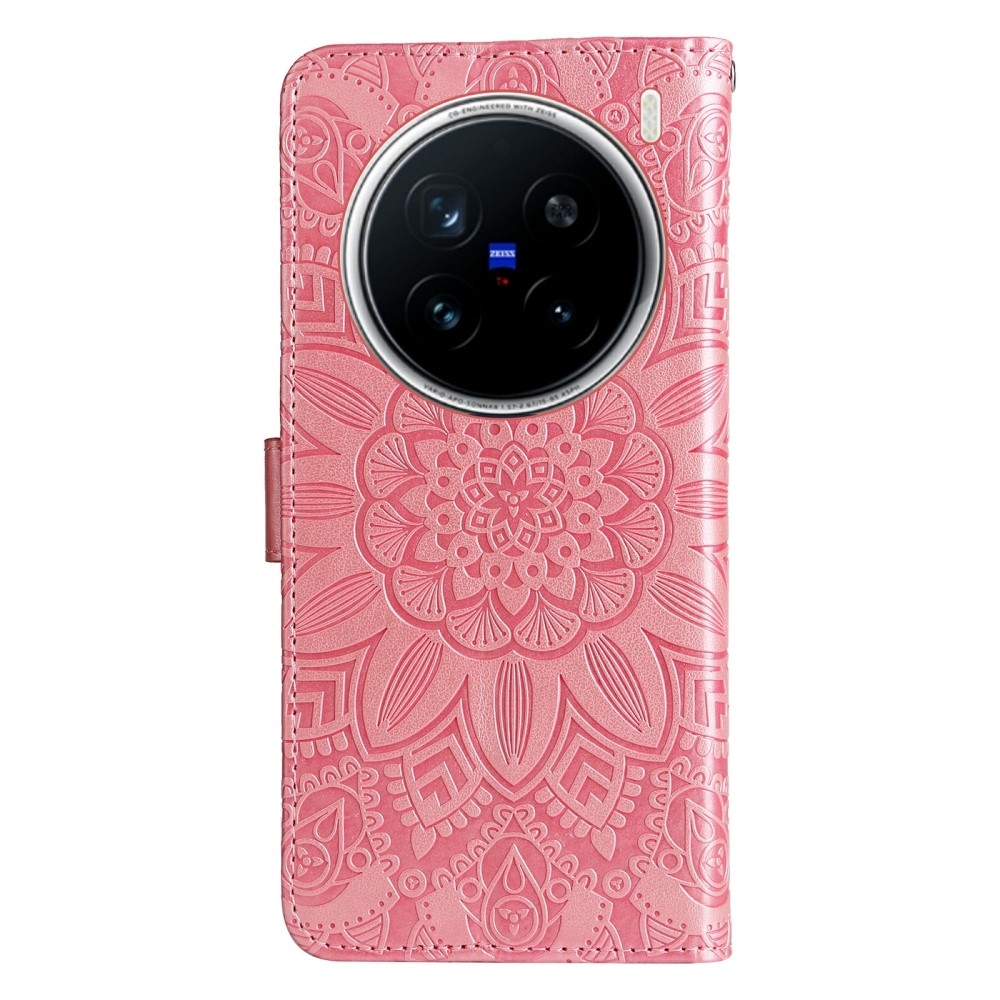 Napraforgó könyv tok a Vivo X200 Pro 5G készülékhez - rózsaszín