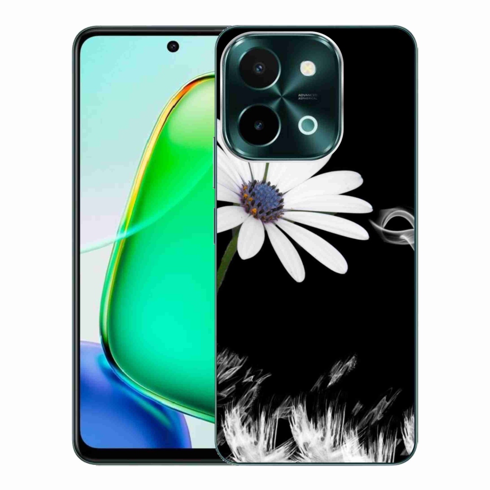 Zselés borítás mmCase a Vivo Y28-hoz - fehér virág