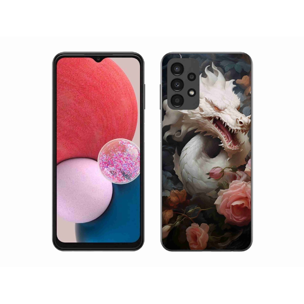 Gél borítás mmCase Samsung Galaxy A13 4G - fehér sárkány