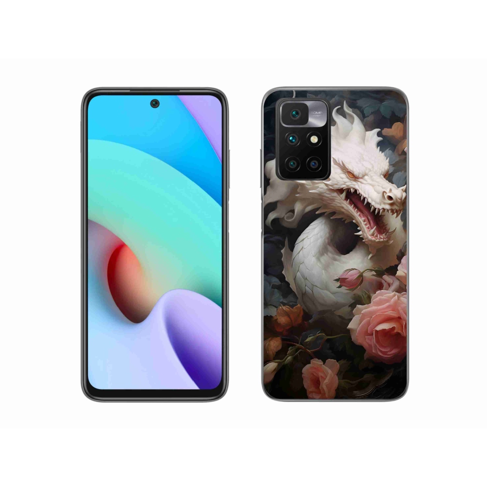 Gél védőhuzat mmCase a Xiaomi Redmi 10/Redmi 10 (2022) - fehér sárkányhoz