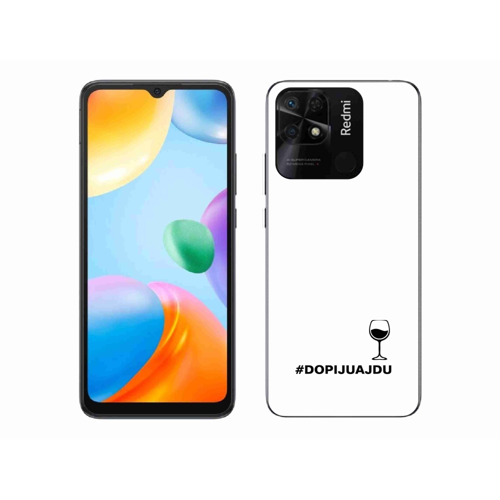 Gél borítás mmCase a Xiaomi Redmi 10C-hez - bor motívum fehér háttérrel