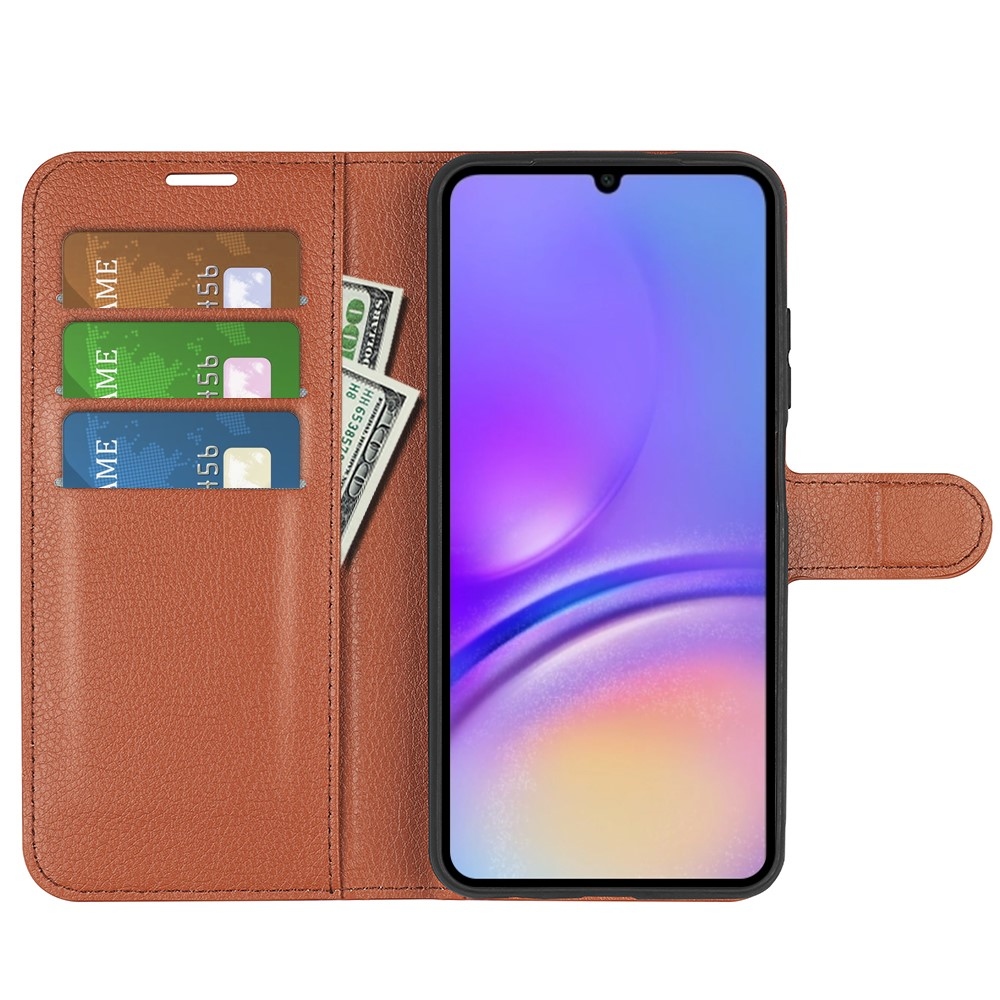 Litchi könyv tok Samsung Galaxy A07 4G-hez - barna
