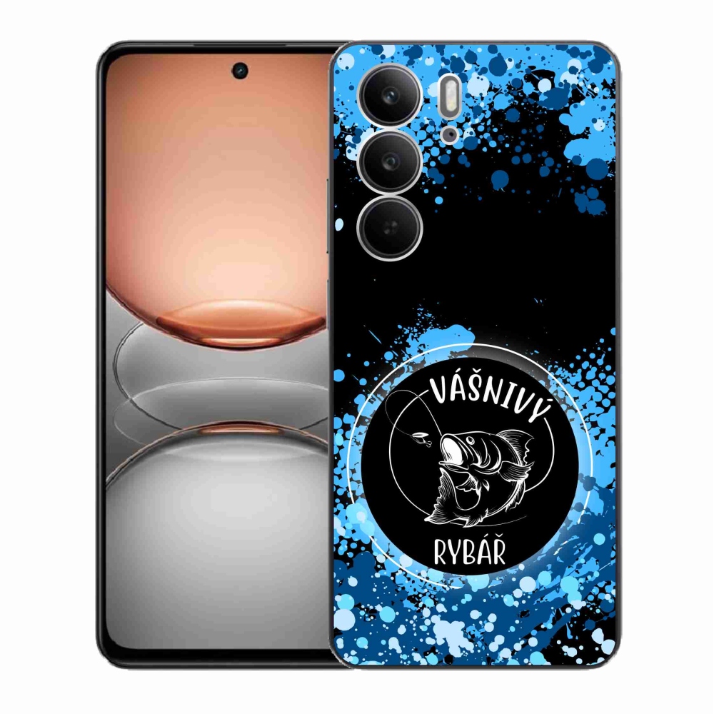 Gél borító mmCase a Realme C75 készülékhez - szenvedélyes halász fekete háttérrel