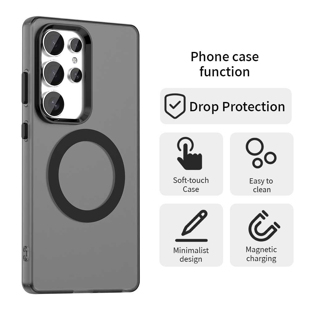 Candy zselés tok MagSafe-val a Samsung Galaxy S25 Ultra készülékre - fekete