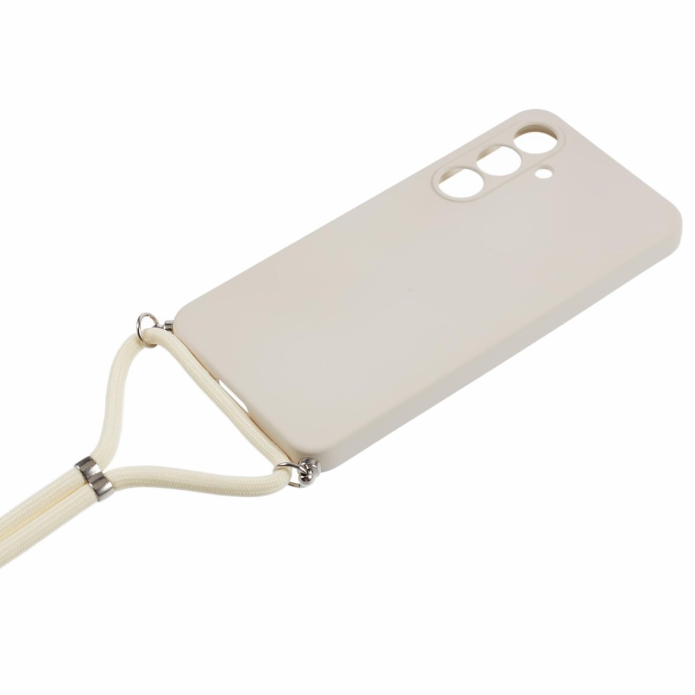 Bélelt zselés tok húzózsinórral Samsung Galaxy S25+ készülékhez - fehér