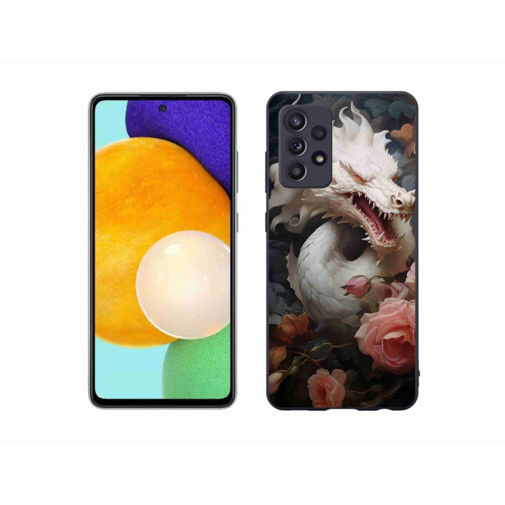 Zselés borítás mmCase Samsung Galaxy A52s 5G - fehér sárkány