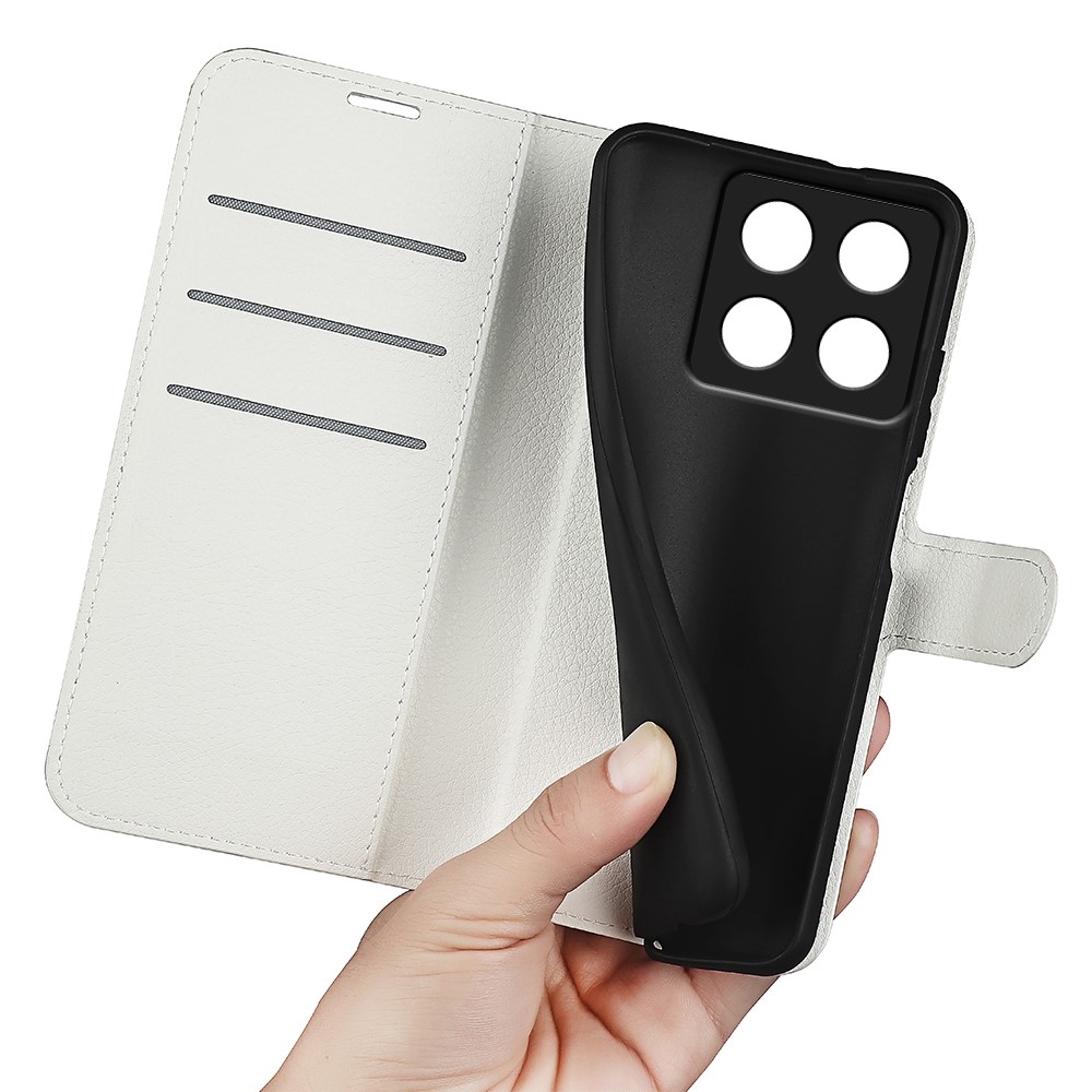 Litchi könyv tok Xiaomi 14T Pro-hoz - fehér