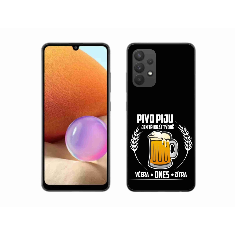 Gél borítás mmCase Samsung Galaxy A32 4G - sör motívum fekete háttérrel