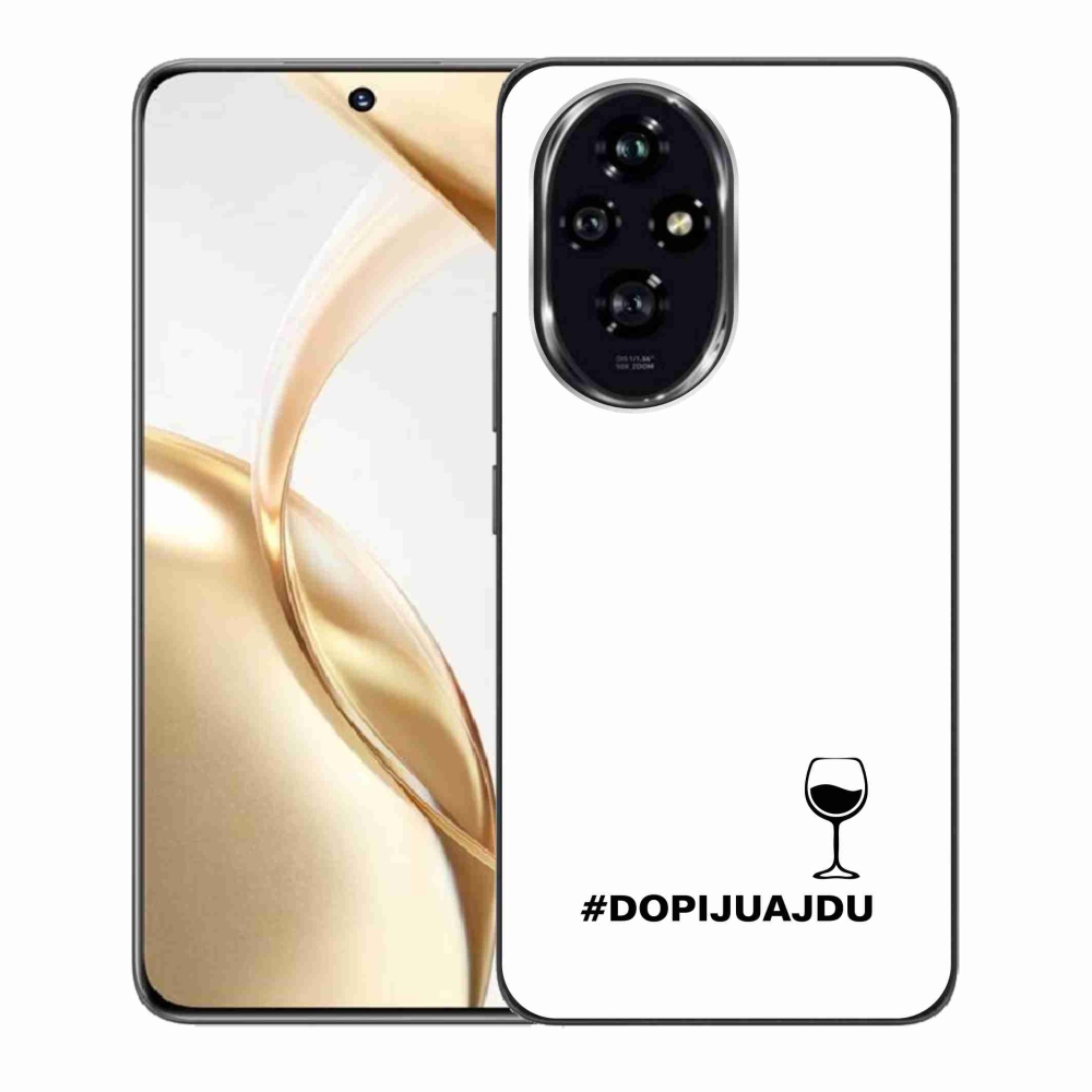 Zselés borító mmCase a Honor 200 5G készülékhez - bor motívum fehér háttérrel