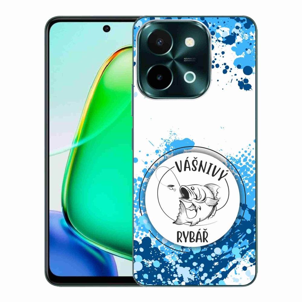 Gél borító mmCase a Vivo Y28-hoz - szenvedélyes halász fehér háttérrel