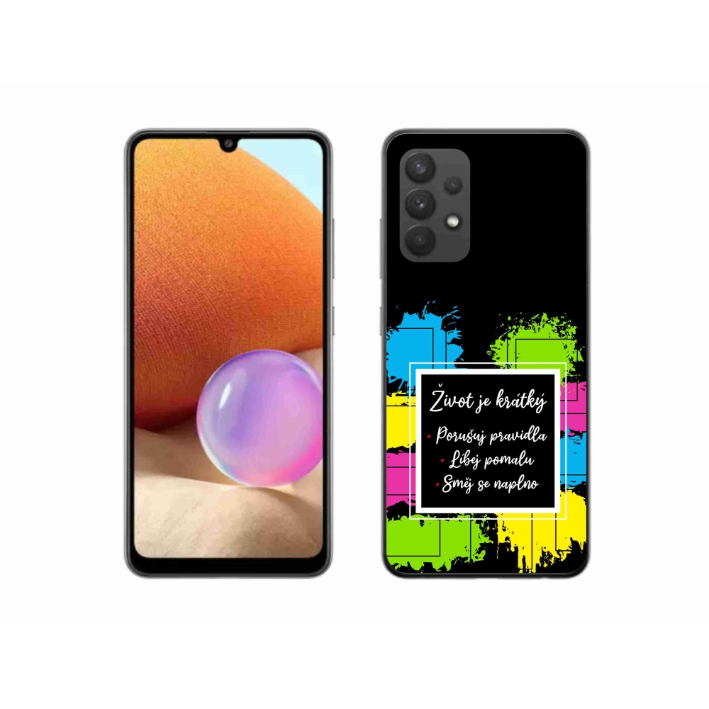 Gél borítás mmCase Samsung Galaxy A32 4G - idézet 5 fekete háttérrel