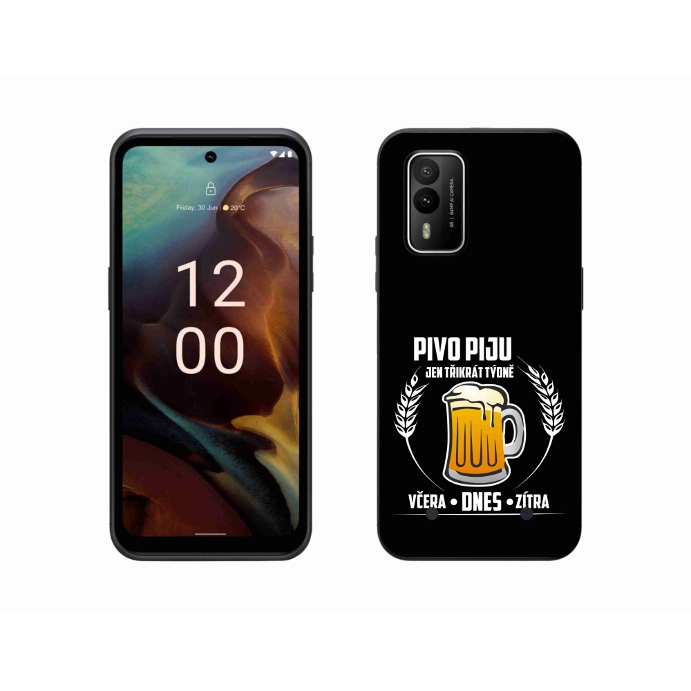 Zselés borítás mmCase a Nokia XR21 készülékhez - sör motívum fekete háttérrel