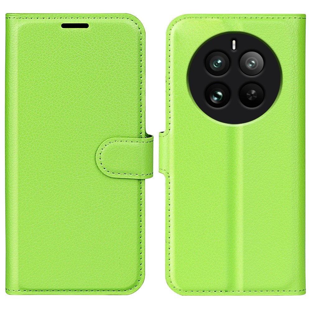 Litchi könyvtáska a Realme 12 Pro 5G/12 Pro+ 5G 12 Pro+ 5G modellhez - zöld