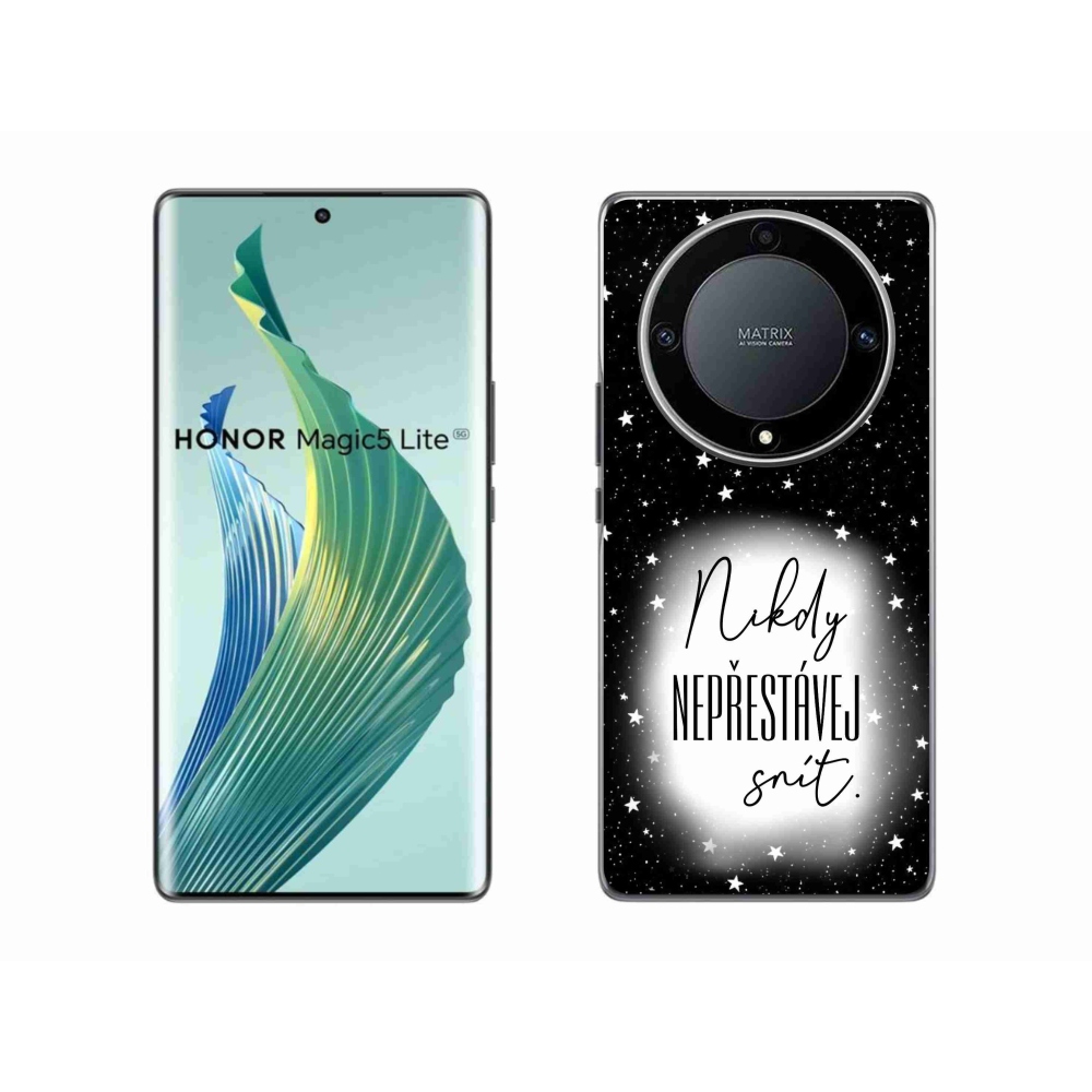 Gél borítás mmCase a Honor Magic 5 Lite 5G készülékhez - Idézet 1 fehér és fekete háttérrel