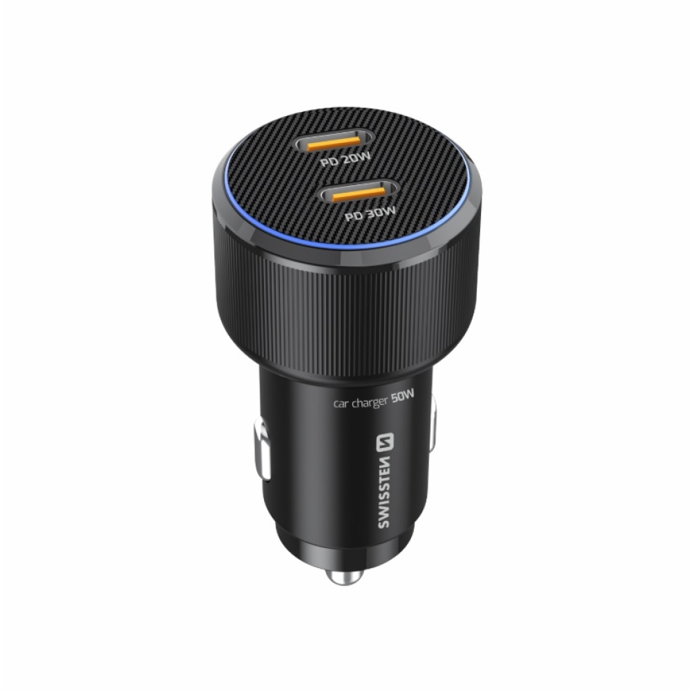 Swissten CL adapter 2x USB-C PD, 50W - fekete