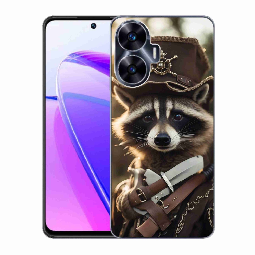 Gél borító mmCase a Realme C55 készülékhez - mosómedve egyenruhában