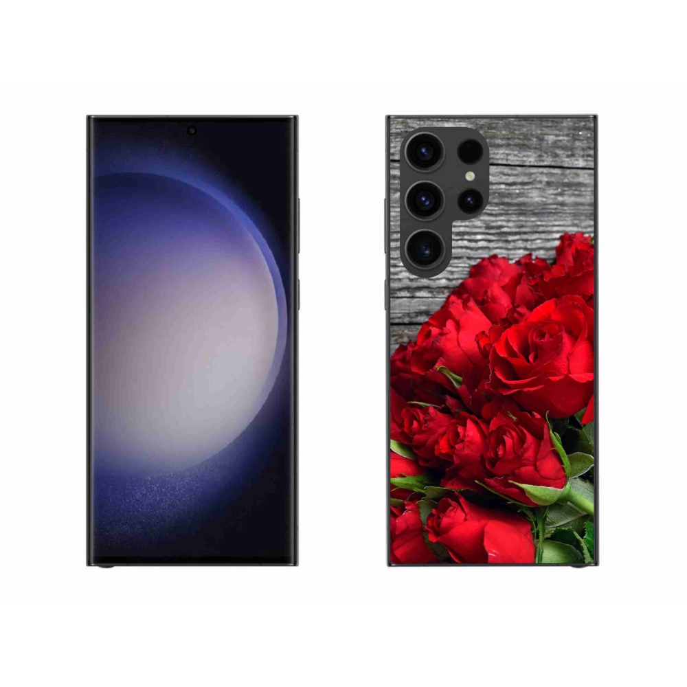 Gél védőhuzat mmCase Samsung Galaxy S23 Ultra 5G - piros rózsa