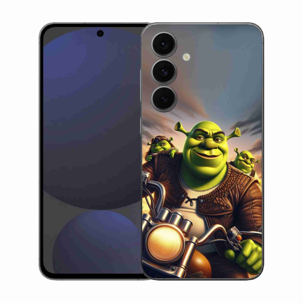 Zselés borítás mmCase Samsung Galaxy S25 FE - Shrek egy motorkerékpárral