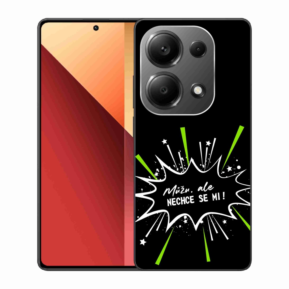 Gél borító mmCase a Xiaomi Redmi Note 13 Pro 4G/Poco M6 Pro számára - vicces szöveg 11 fekete háttér
