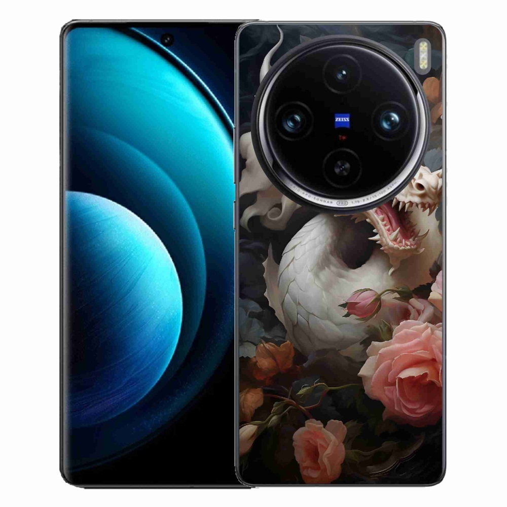 Zselés borítás mmCase Vivo X100 Pro 5G - fehér sárkányhoz