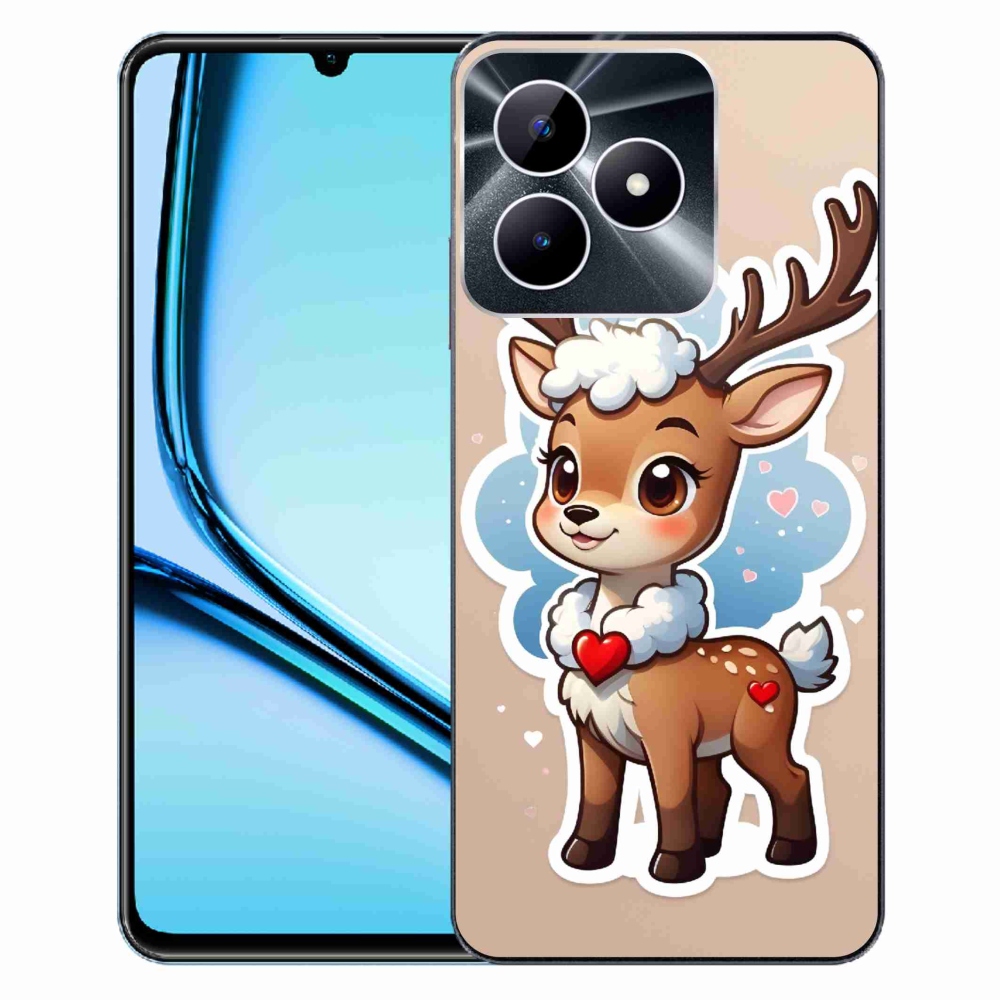 Zselés borító mmCase a Realme Note 50 készülékhez - rajzfilm rénszarvas