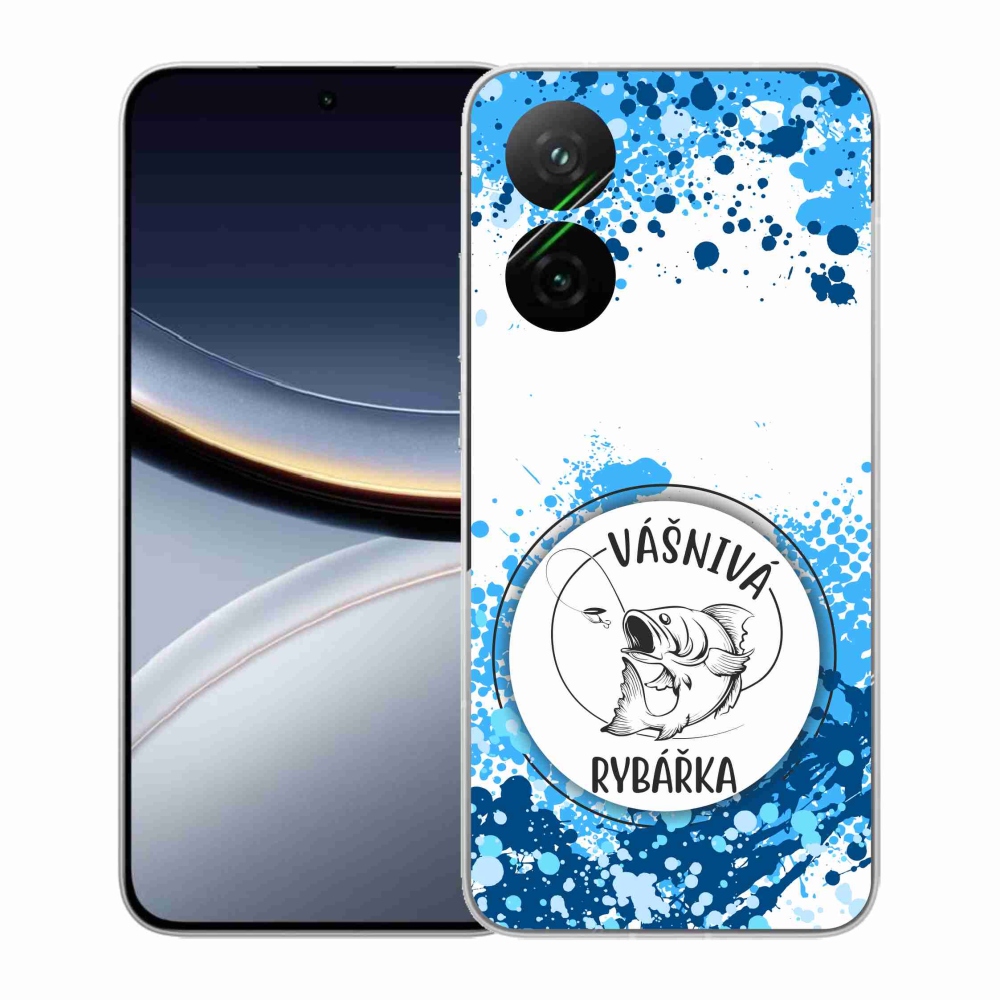 Gél borító mmCase a Xiaomi Poco F7 5G-hez - szenvedélyes halász fehér háttérrel