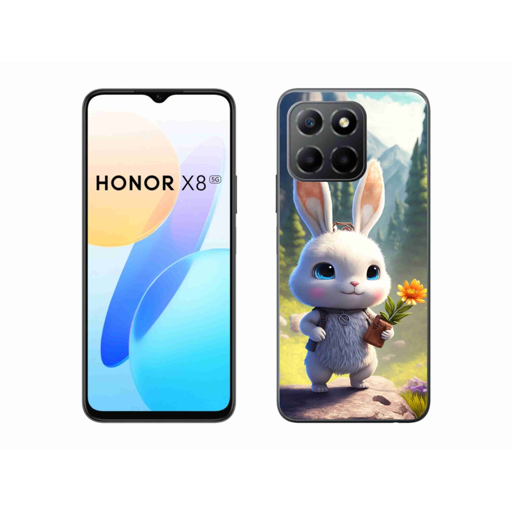 Gél borítás mmCase a Honor X8 5G számára - aranyos nyuszi