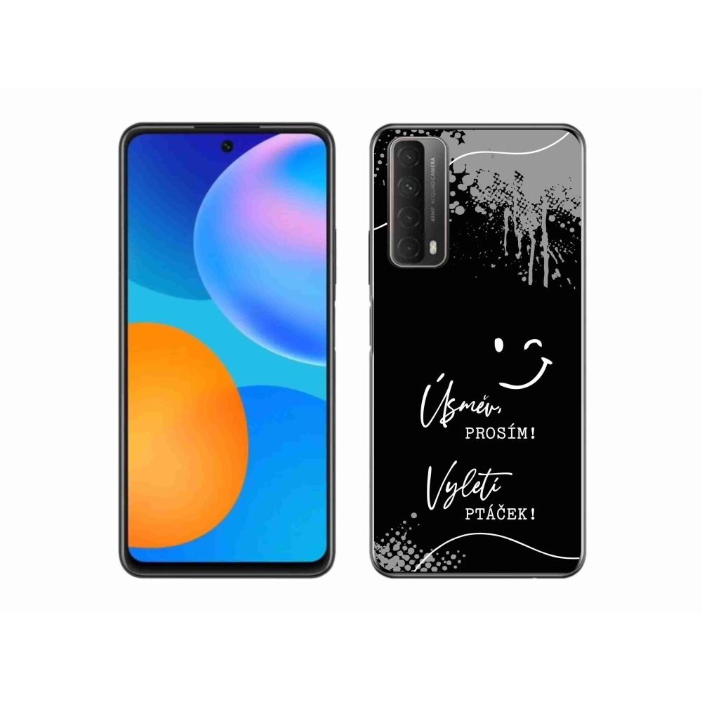 Gél borító mmCase a Huawei P Smart (2021) - vicces szöveg 4 fekete háttérrel